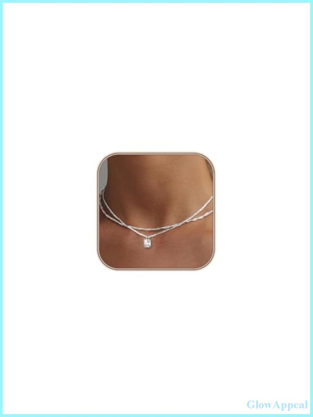 14k Gold Plated Paperclip Choker Necklace Cubic Zirconia Pendant